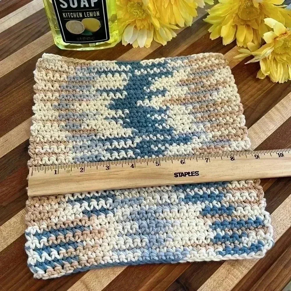 100% Cotton Handmade Washcloths - Set of 2